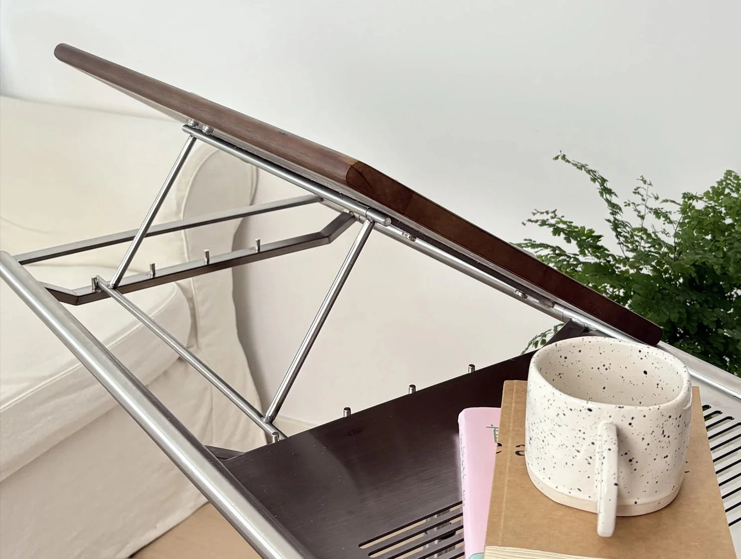 Side Table Laptop Table Solid Wood Stainless Steel Mid-Century Nordic Contemporary Sofa Table Bedroom Living Room Office Gift