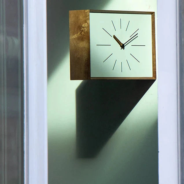 Wall Clock Table Clock Acacia Wood Japanese Vintage Wabi-Sabi Japandi Retro Living Room Bedroom Kitchen Office Home Decor Gift