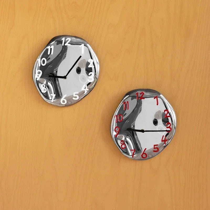 Wall Clock Ceramic Chrome Electroplated Industrial Contemporary Minimalist Living Room Office Bedroom Kitchen Home Decor Gift