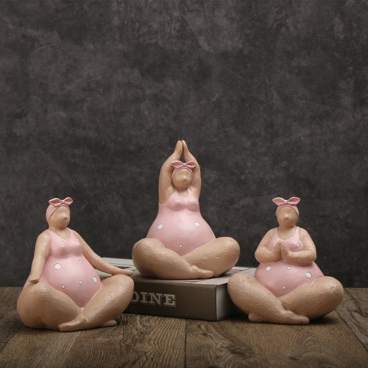Sculpture Ornament Yoga Fat Lady Ceramic Humor Novelty Funny Shelf Desk Office Living Room Home Decor Unique Gift Housewarming