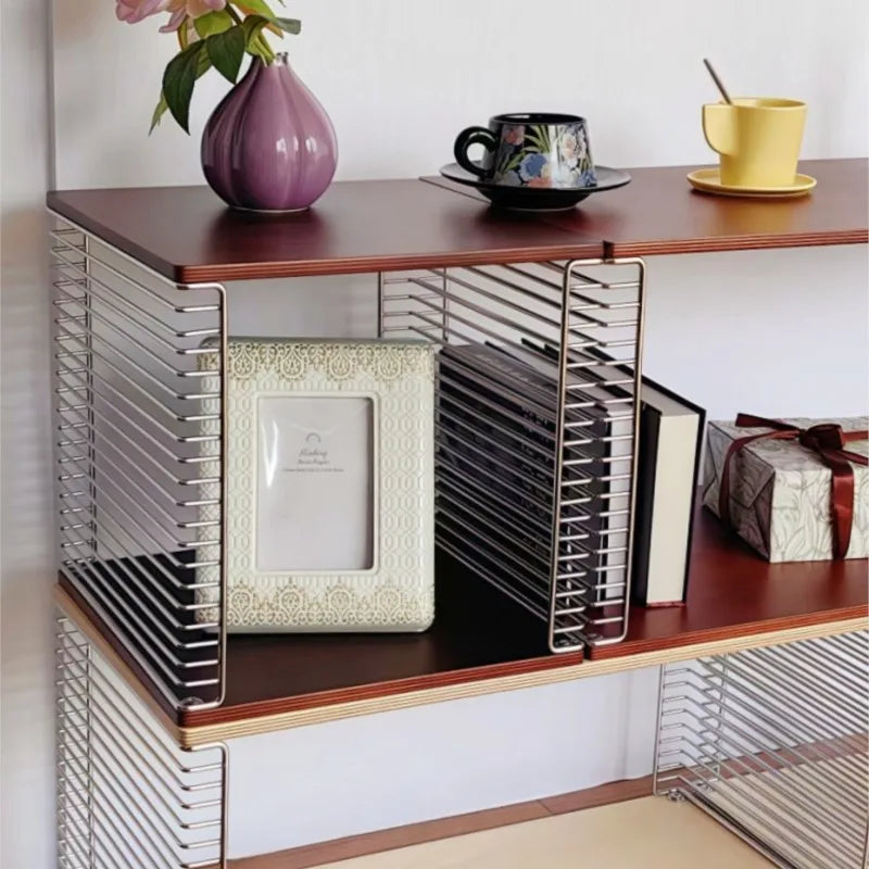 Storage Organizer Cube Modular Wood Metal Japanese Mid-Century Nordic Antique Side Table Living Room Bedroom Office Gift