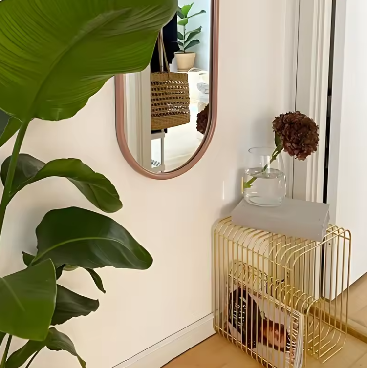 Magazine Rack Book Holder Geometric Patterned Metal Bookshelf Contemporary Nordic Minimalist Living Room Office Home Decor Gift