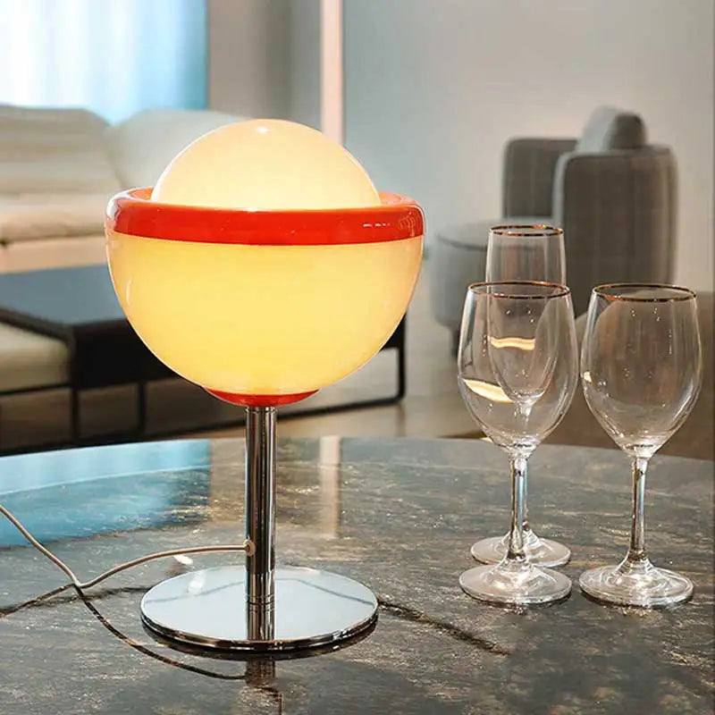 Table Lamp Wine Glass Shape ABS Retro Mid-Century Colorful Bedroom Living Room Office Shelf Desk Home Decor Gift Housewarming Unique