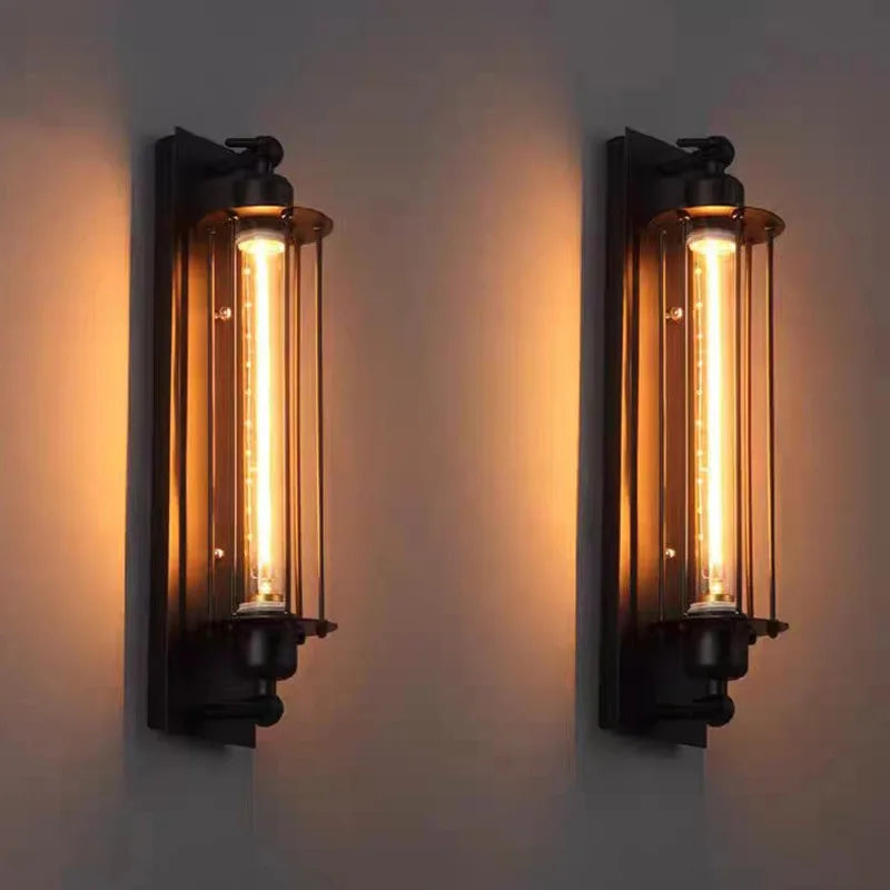 Wall Lamp Lantern Retro Industrial Vintage Fixture Light Bedroom Living Room Office Hallway Entryway Home Decor Gift Housewarming