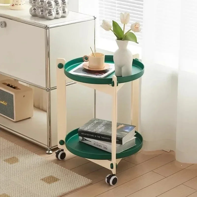 Side Table ABS Movable Rack Mid-Century Nordic Retro Contemporary End Table Living Room Bedroom Office Home Furniture Gift