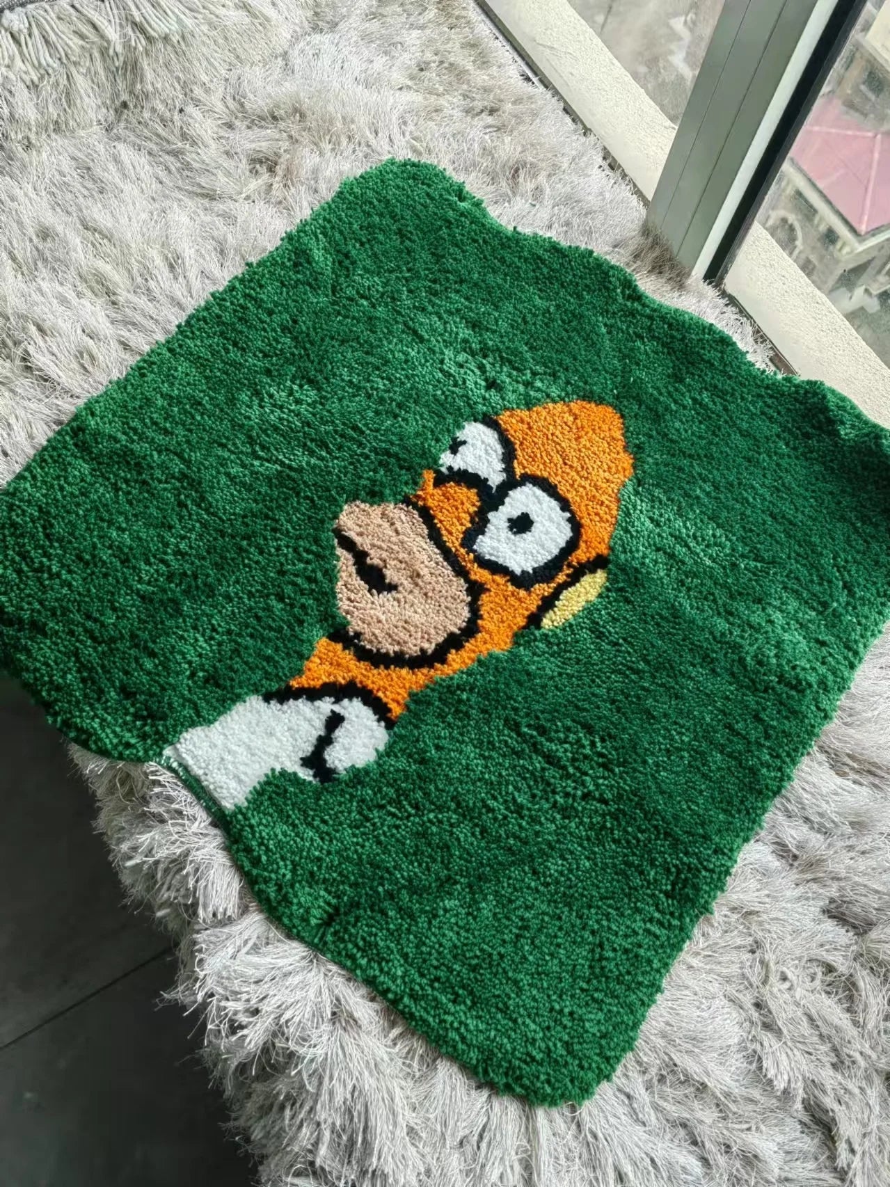 Rug Bath Mat Plush Humor Green Retro Funny Bedroom Living Room Game Room Office Kitchen Home Decor Housewarming Gift Unique