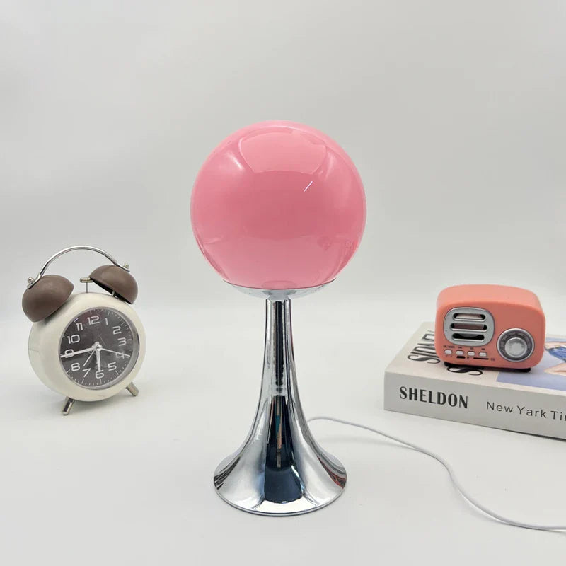 Table Lamp Colored Glass Ball Retro Contemporary Minimalist Bedroom Living Room Office Shelf Desk Home Decor Unique Gift