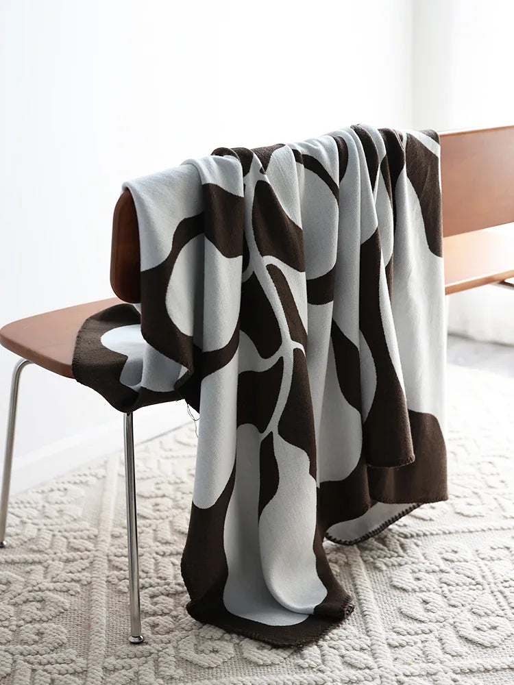 Throw Blanket Jacquard Vine Pattern Nordic Retro Vintage Bedroom Sofa Couch Living Room Home Decor Housewarming Gift Unique Decor