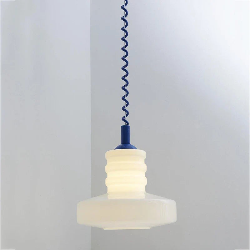 Pendant Ceiling Light Coil-Line Geometric Retro Contemporary Nordic Colorful Hanging Lamp Living Room Bedroom Kitchen Gift