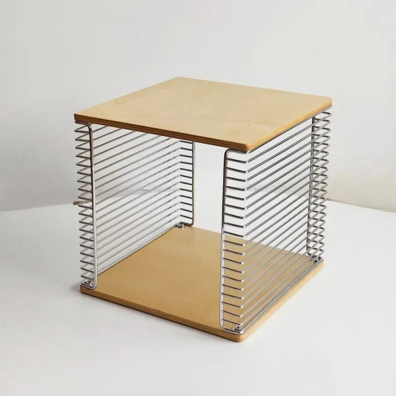 Storage Organizer Cube Modular Wood Metal Japanese Mid-Century Nordic Antique Side Table Living Room Bedroom Office Gift