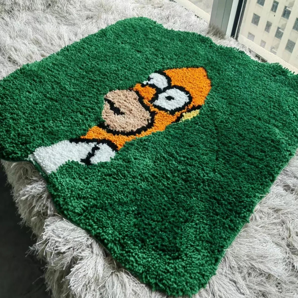 Rug Bath Mat Plush Humor Green Retro Funny Bedroom Living Room Game Room Office Kitchen Home Decor Housewarming Gift Unique