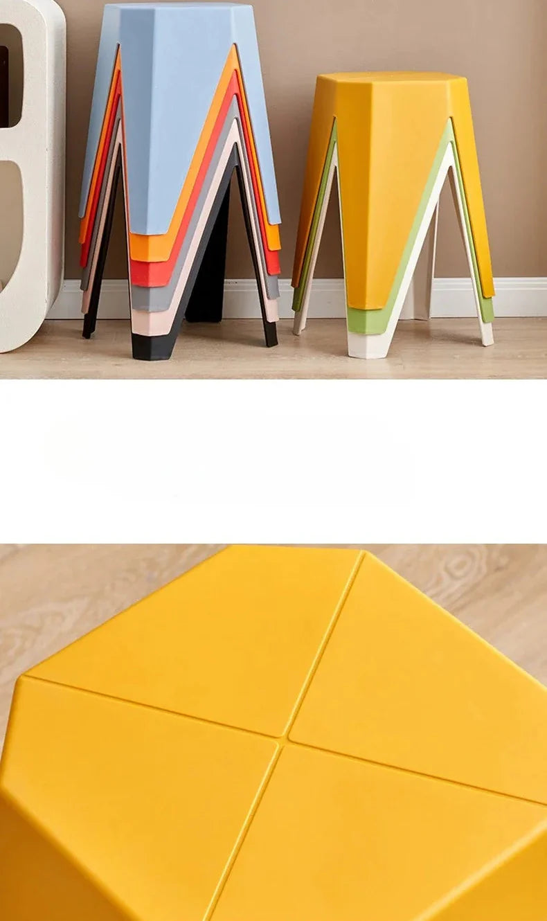 Dining Chair Stool Origami Eco-Mold Recycled ABS Nordic Retro Colorful Kitchen Office Home Furniture Housewarming Gift Dining