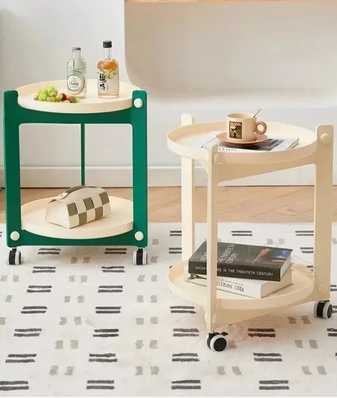 Side Table ABS Movable Rack Mid-Century Nordic Retro Contemporary End Table Living Room Bedroom Office Home Furniture Gift