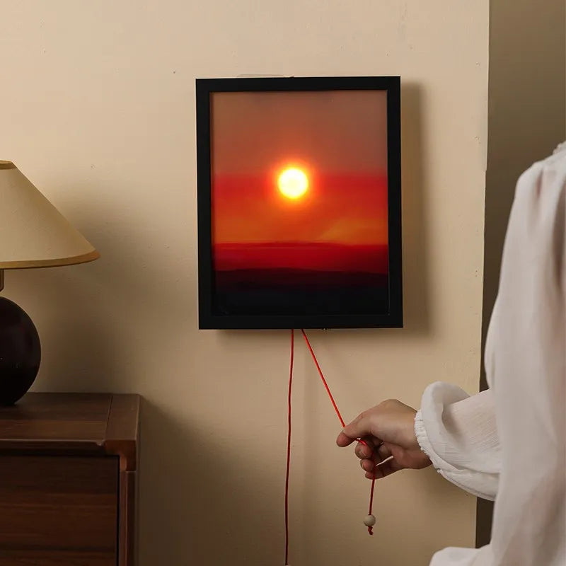 Wall Lamp Rising Falling Sun Interactive Light Novelty Humor Bedroom Living Room Office Home Decor Unique Housewarming Gift