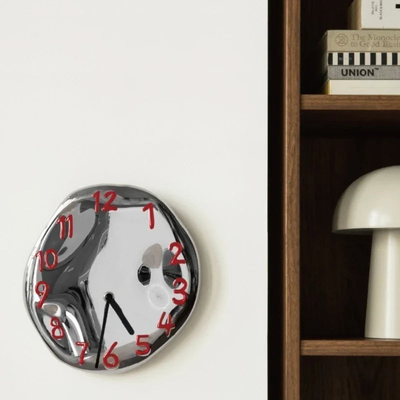 Wall Clock Ceramic Chrome Electroplated Industrial Contemporary Minimalist Living Room Office Bedroom Kitchen Home Decor Gift