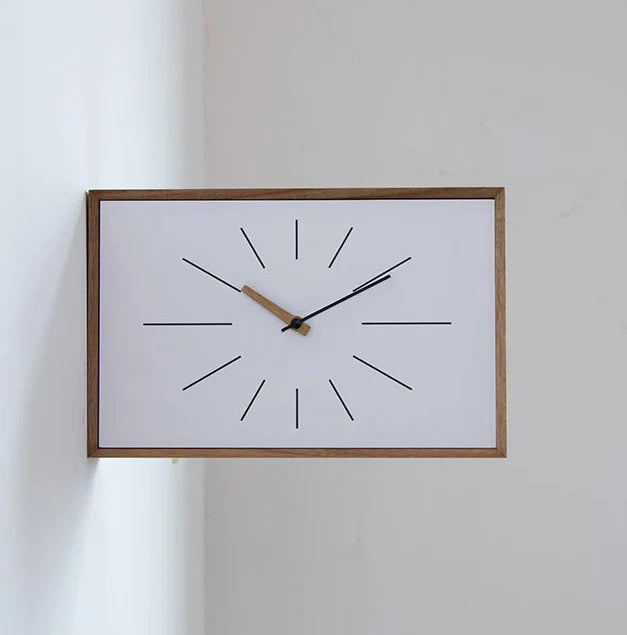 Wall Clock Table Clock Acacia Wood Japanese Vintage Wabi-Sabi Japandi Retro Living Room Bedroom Kitchen Office Home Decor Gift
