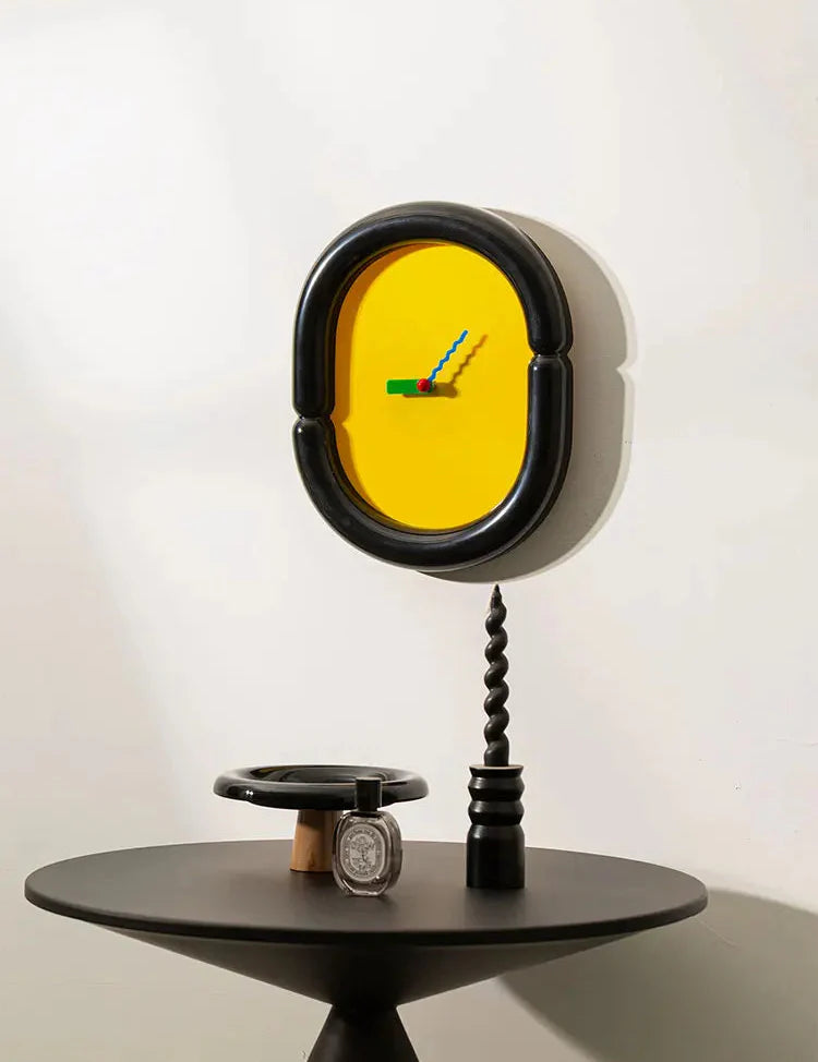 Wall Clock Tube Frame Retro Contemporary Colorful Minimalist Living Room Bedroom Office Kitchen Home Decor Housewarming Gift