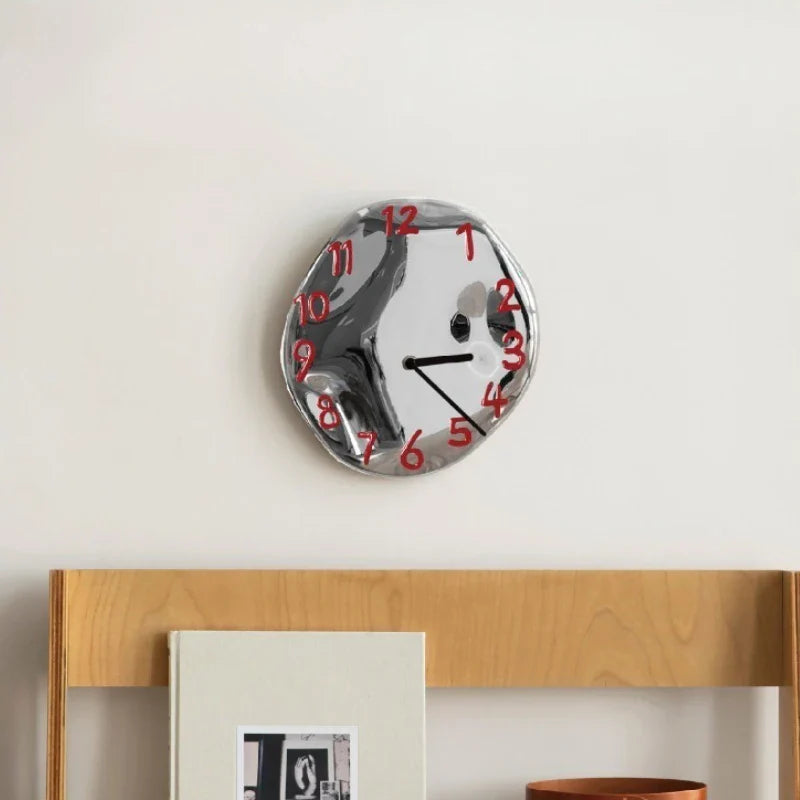 Wall Clock Ceramic Chrome Electroplated Industrial Contemporary Minimalist Living Room Office Bedroom Kitchen Home Decor Gift