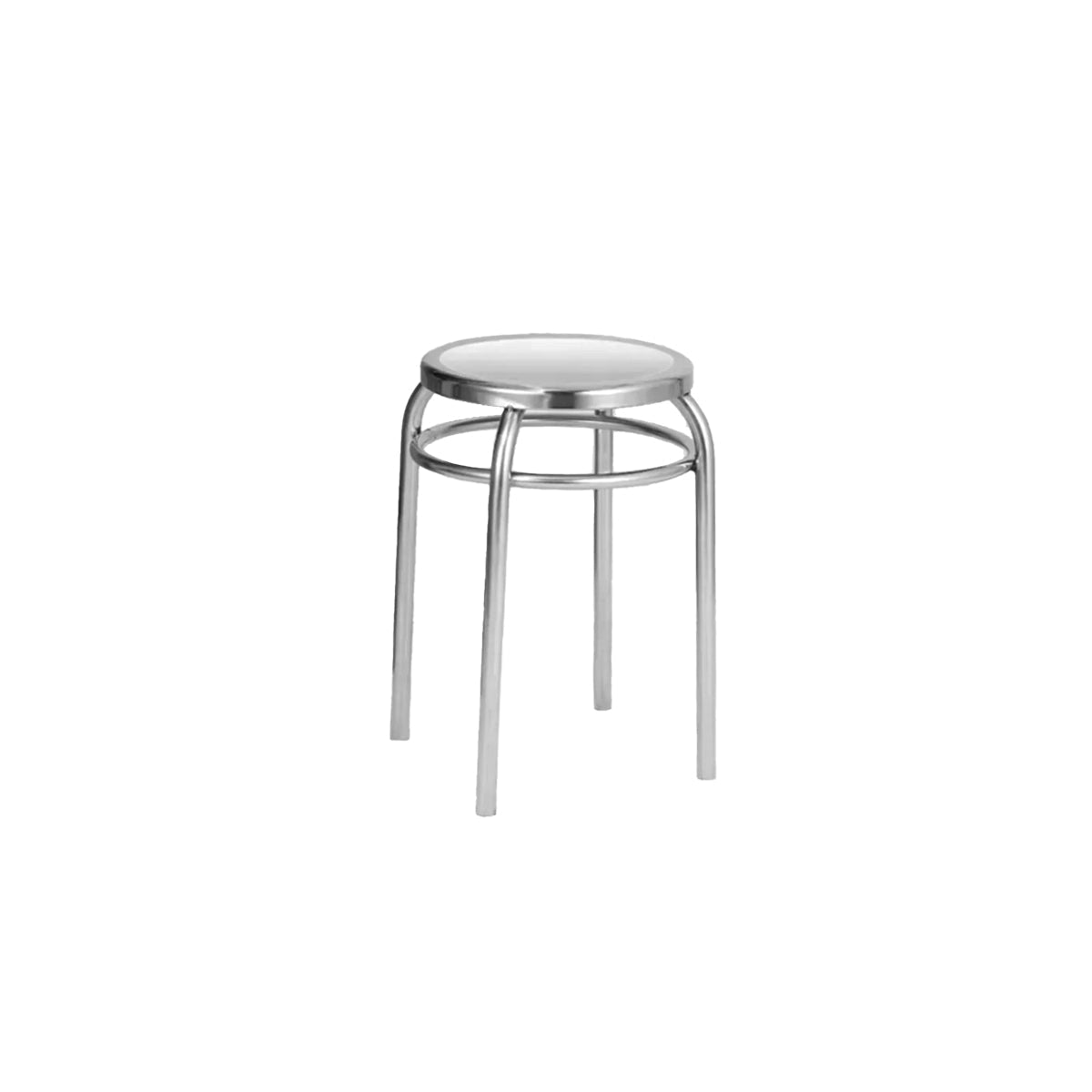 Round Stool Chair Accent Stainless Steel Contemporary Furniture Bedroom Living Room Office Kitchen Home Decor Housewarming Gift