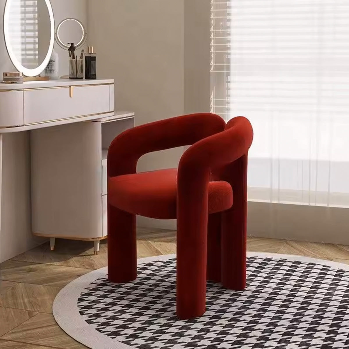 Lounge Chair Open Back Teddy Fabric Contemporary Couch Furniture Kitchen Living Room Bedroom Reading Home Furniture Gift