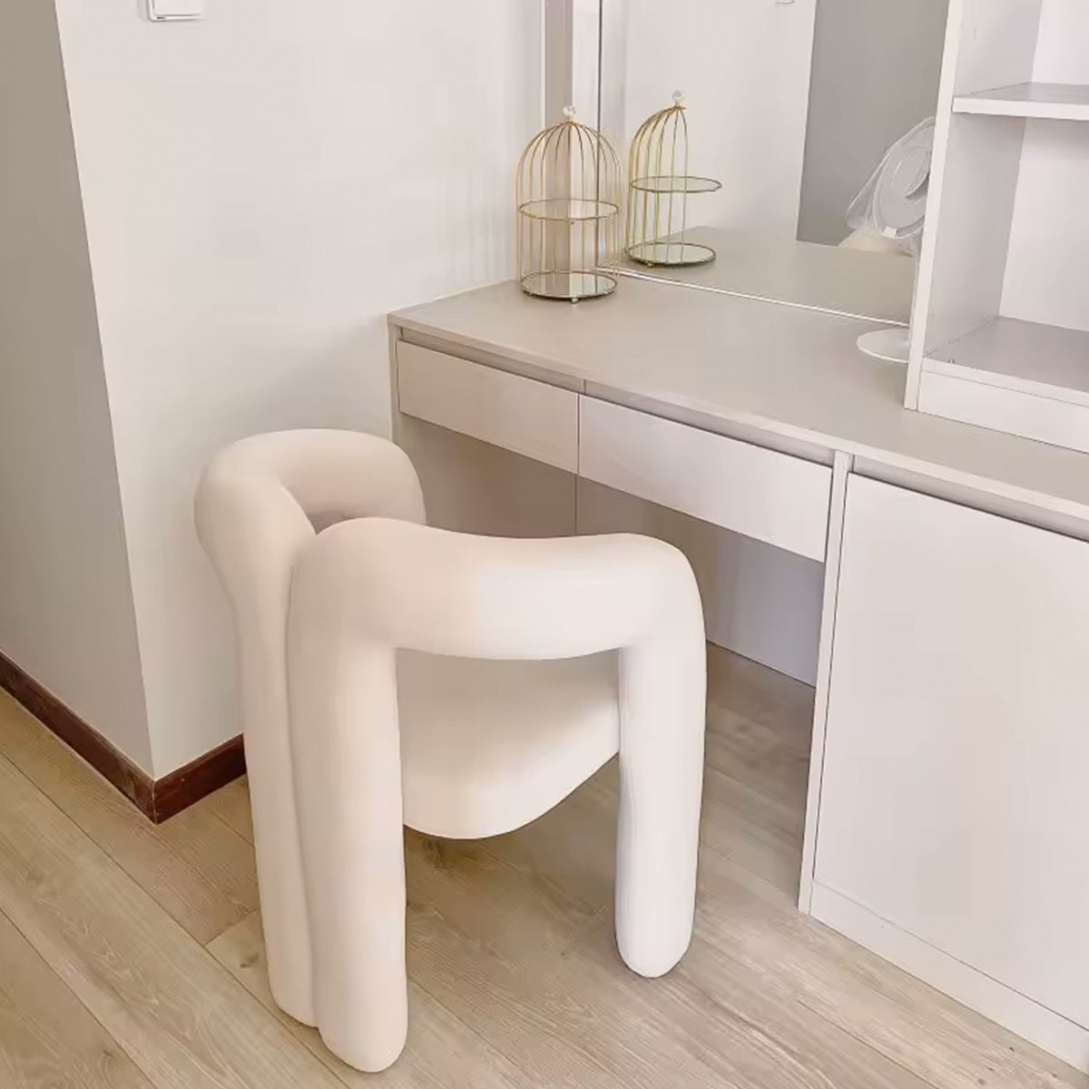 Lounge Chair Open Back Teddy Fabric Contemporary Couch Furniture Kitchen Living Room Bedroom Reading Home Furniture Gift