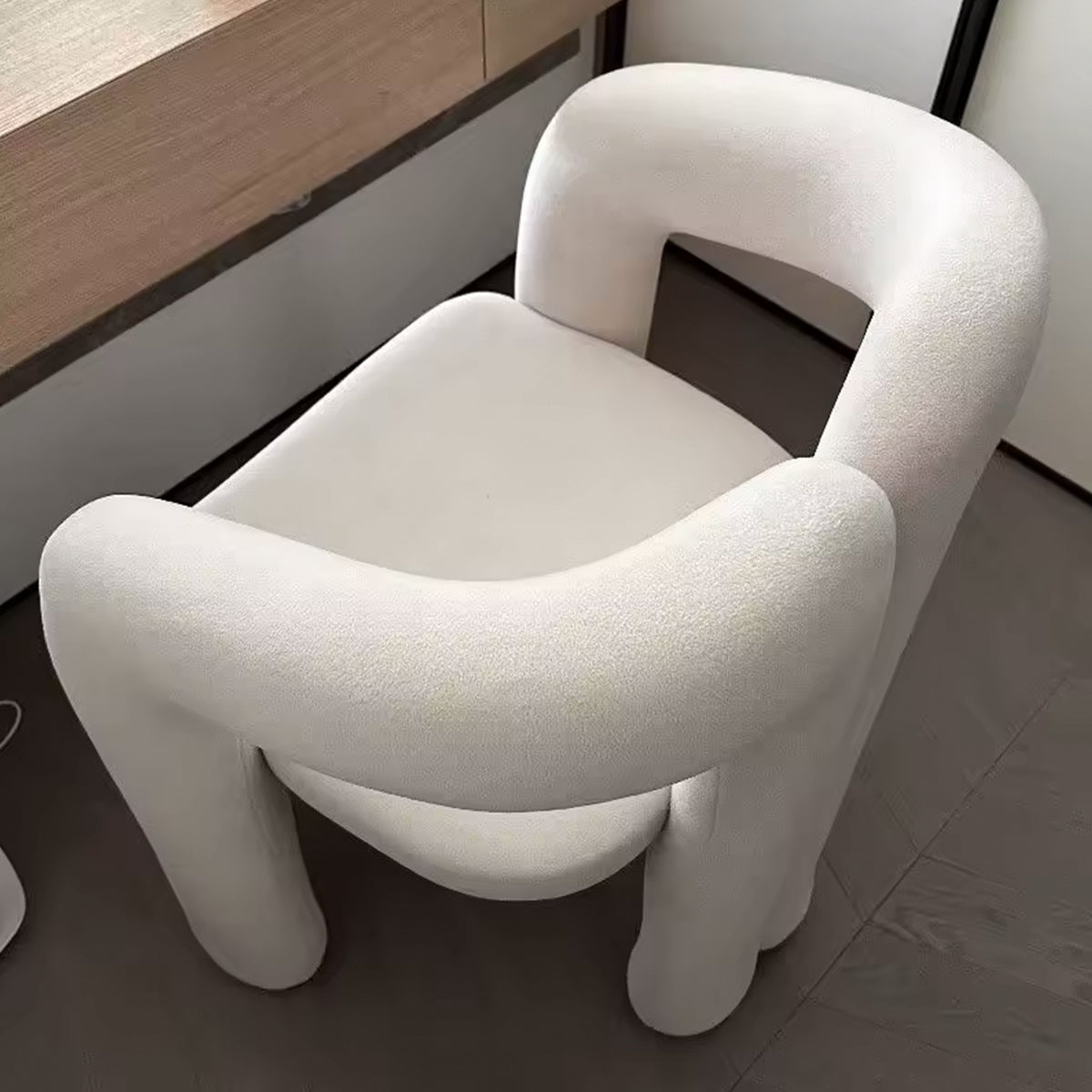 Lounge Chair Open Back Teddy Fabric Contemporary Couch Furniture Kitchen Living Room Bedroom Reading Home Furniture Gift