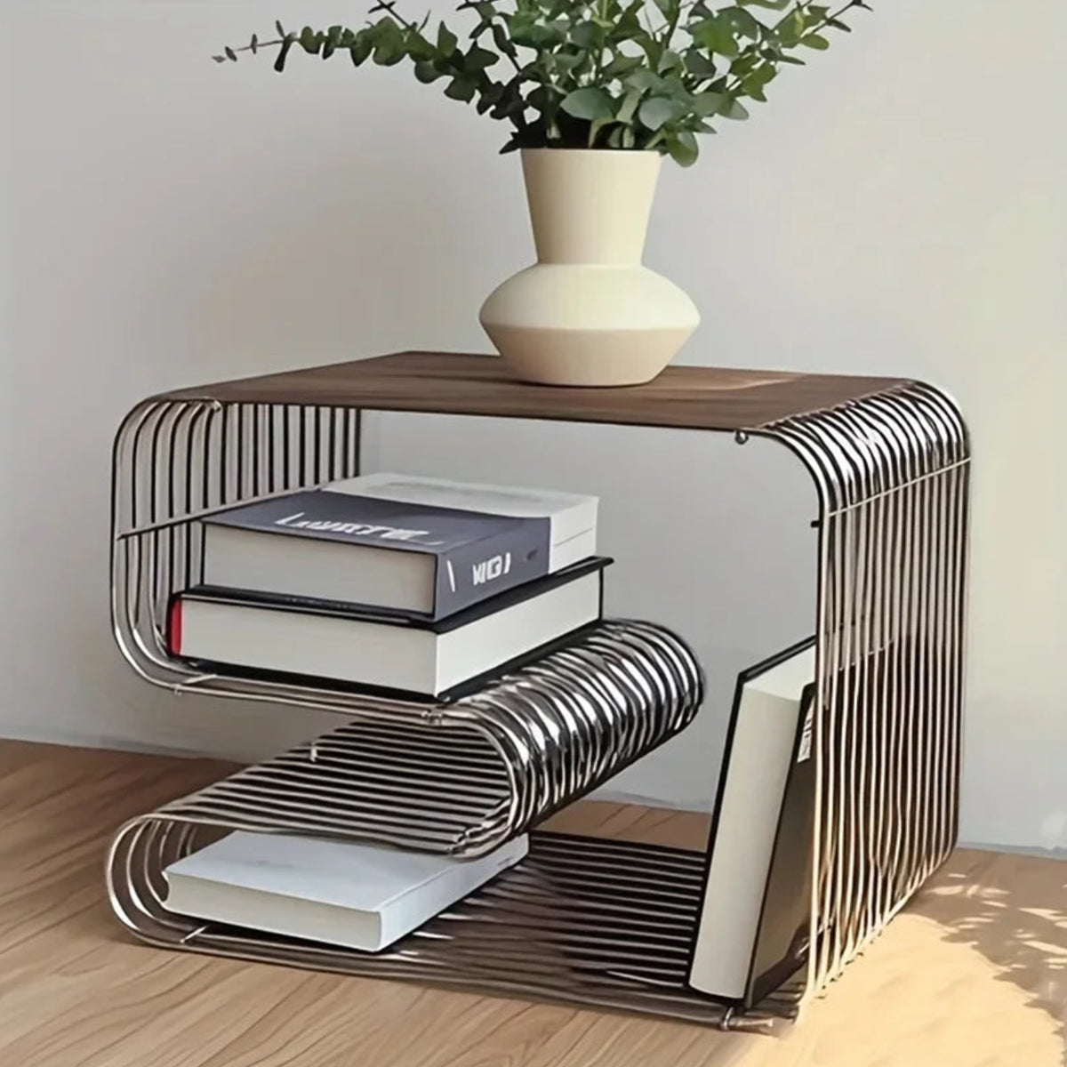 Magazine Rack Book Holder Geometric Patterned Metal Bookshelf Contemporary Nordic Minimalist Living Room Office Home Decor Gift