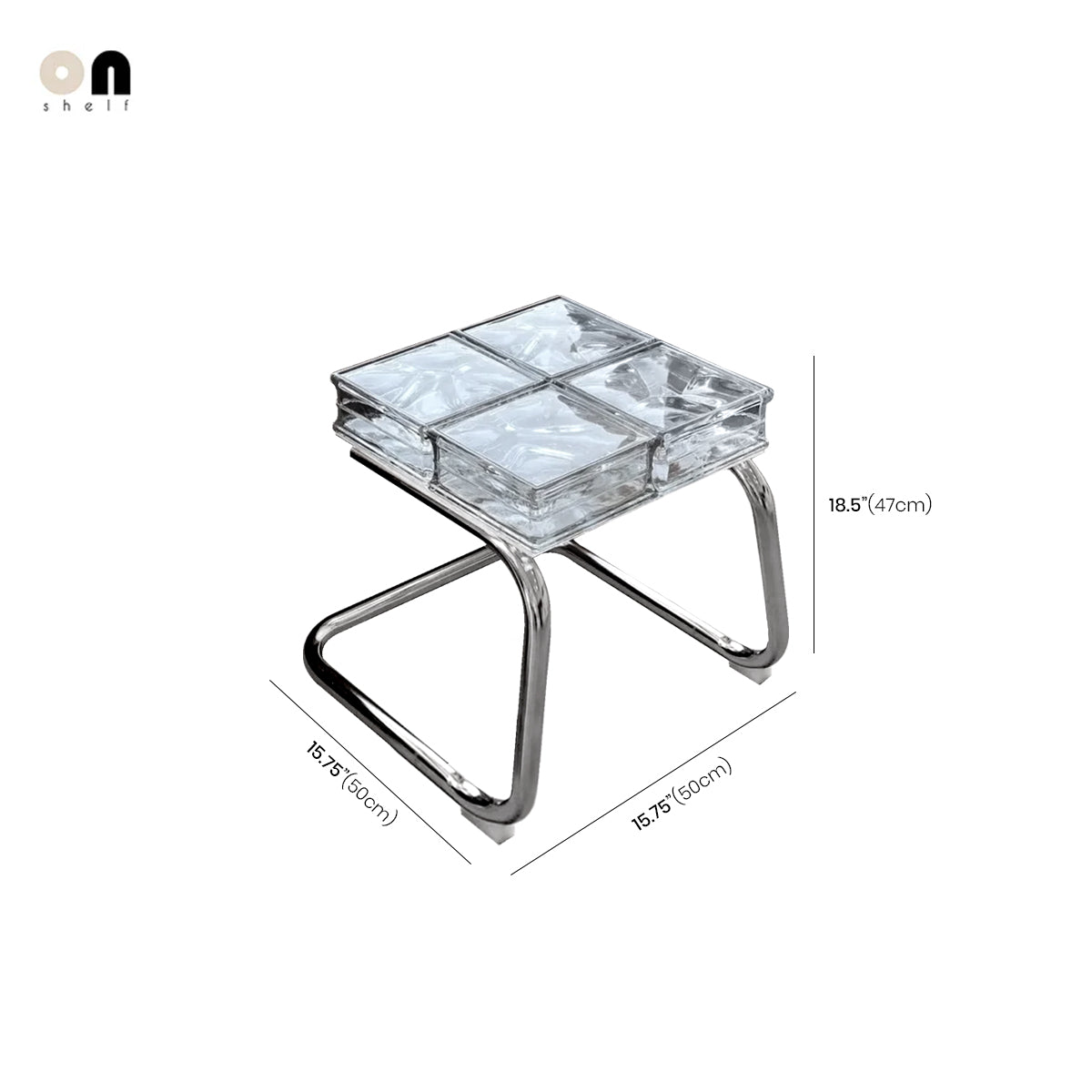Coffee Table Glass Block Translucent Contemporary Furniture Side Table Living Room Office Home Decor Unique Statement Gift