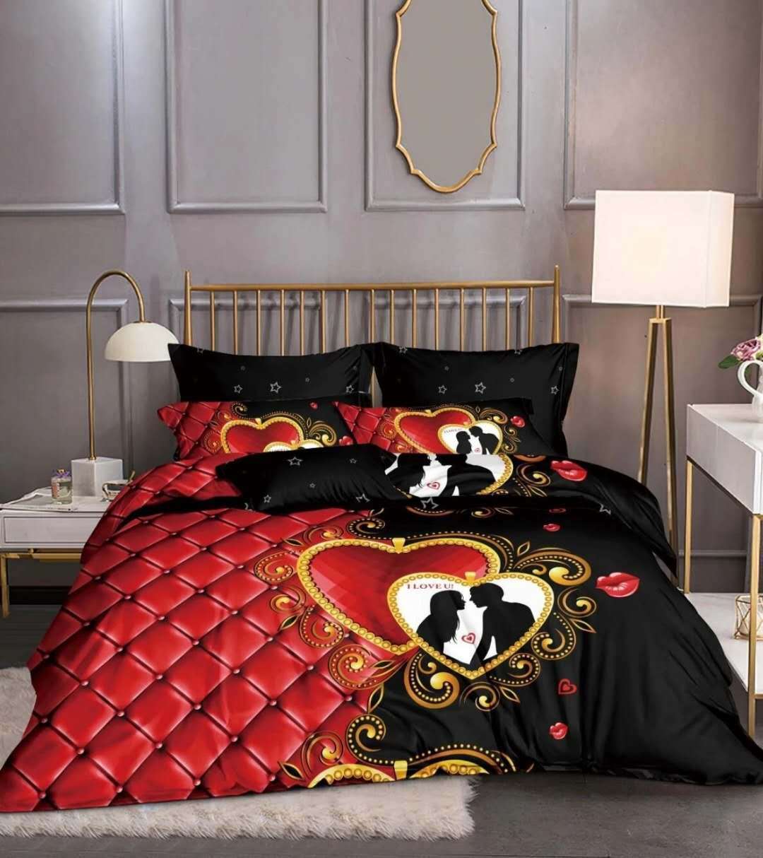 Satin Reactive Print Duvet Cover Set