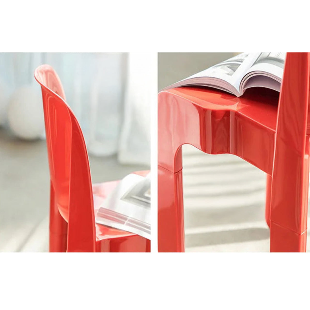 Dining Chair ABS Modular Colorful Contemporary Nordic Retro Kitchen Office Living Room Home Furniture Housewarming Gift Dining