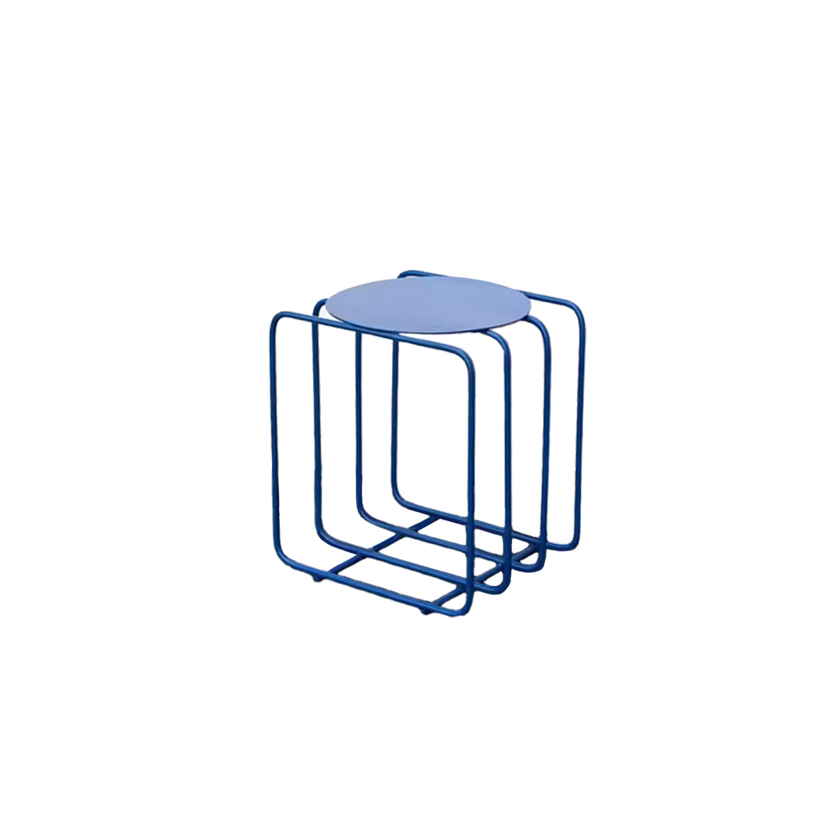 Side Table Wire Frame Round Metal Magazine Rack Book Holder Contemporary Nordic Retro Living Room Office Bedroom Home Gift
