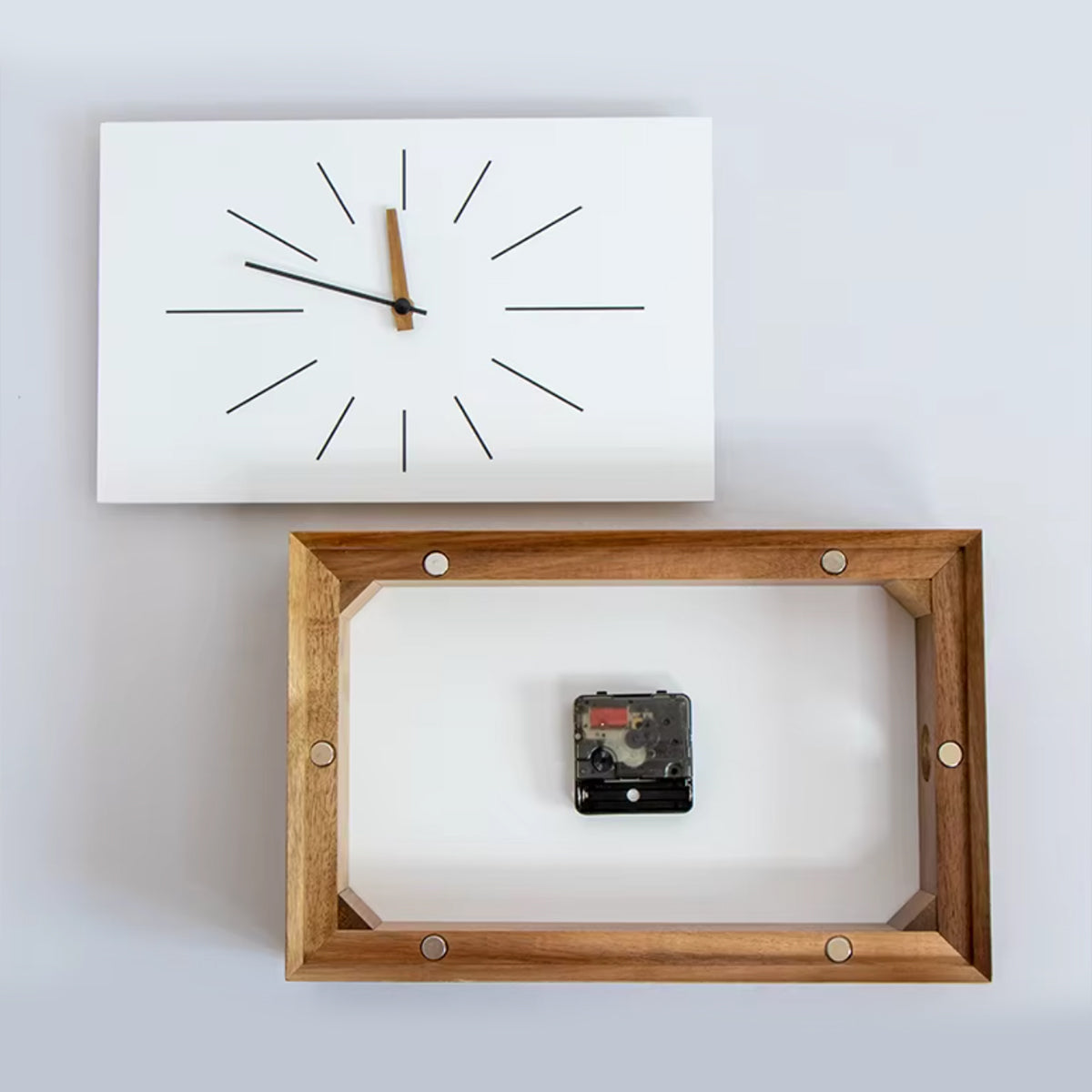 Wall Clock Table Clock Acacia Wood Japanese Vintage Wabi-Sabi Japandi Retro Living Room Bedroom Kitchen Office Home Decor Gift