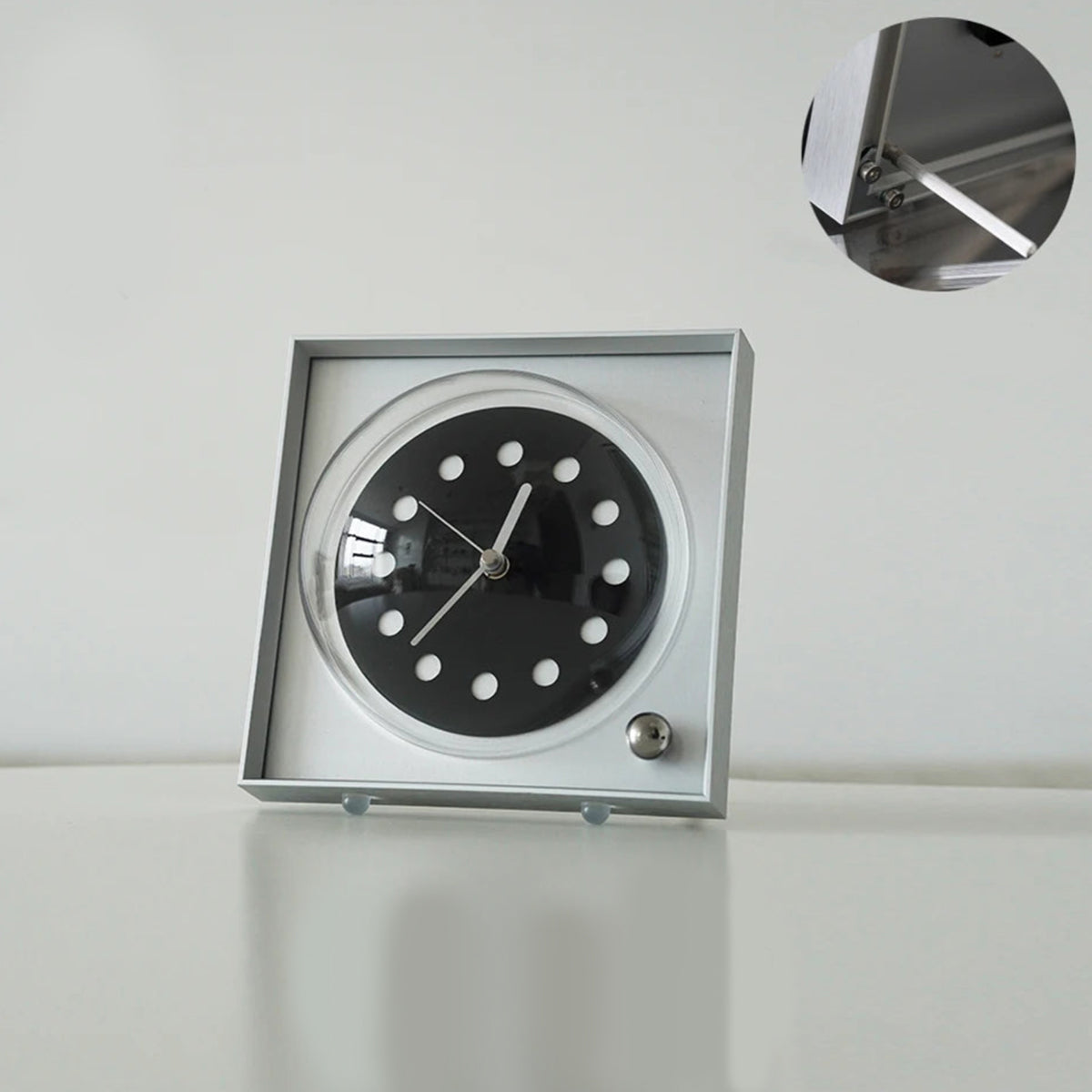 Wall Clock Desk Clock Square Bauhaus Industrial Mid-Century Nordic Retro Contemporary Living Room Office Bedroom Home Gift