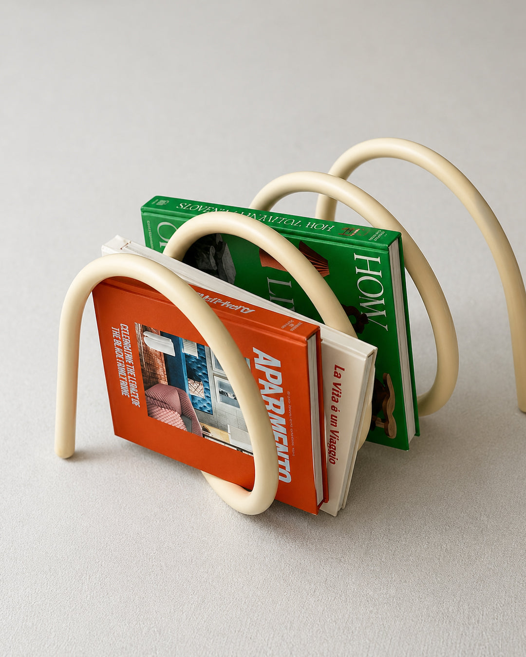 Magazine Rack Book Holder Coiled Metal Bookshelf Mid-Century Retro Colorful Floor Living Room Office Bedroom Home Decor Gift