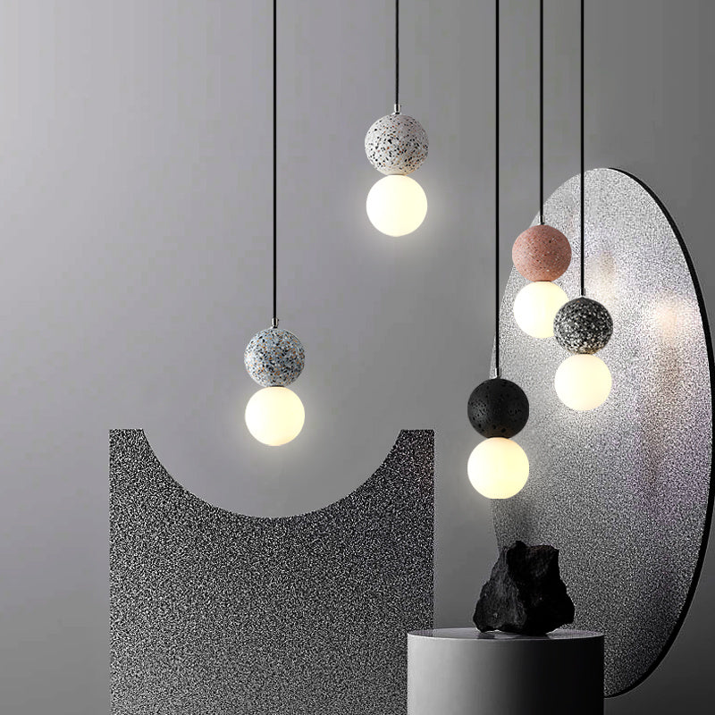 Terrazzo Stone-Finish Pendant Light