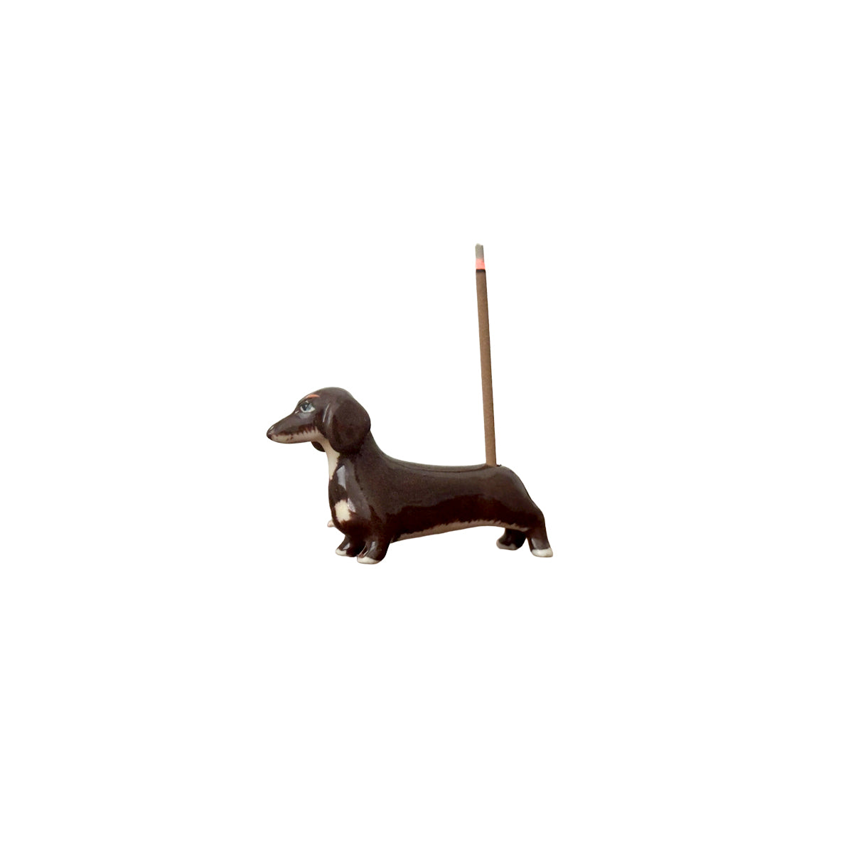 Incense Holder Burner Ceramic Dachshund Dog Humor Novelty Funny Shelf Desk Home Office Aromatherapy Decor Unique Gift Living Room