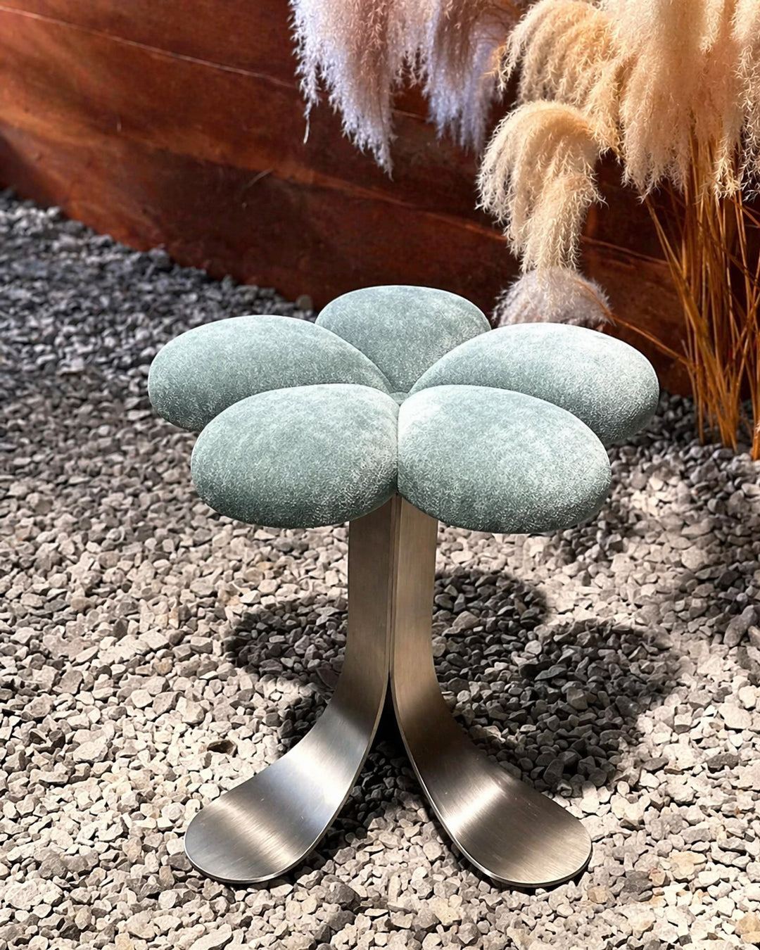 Accent Stool Chair Bouclé Flower Nordic Contemporary Furniture Bedroom Living Room Vanity Office Home Decor Housewarming Gift