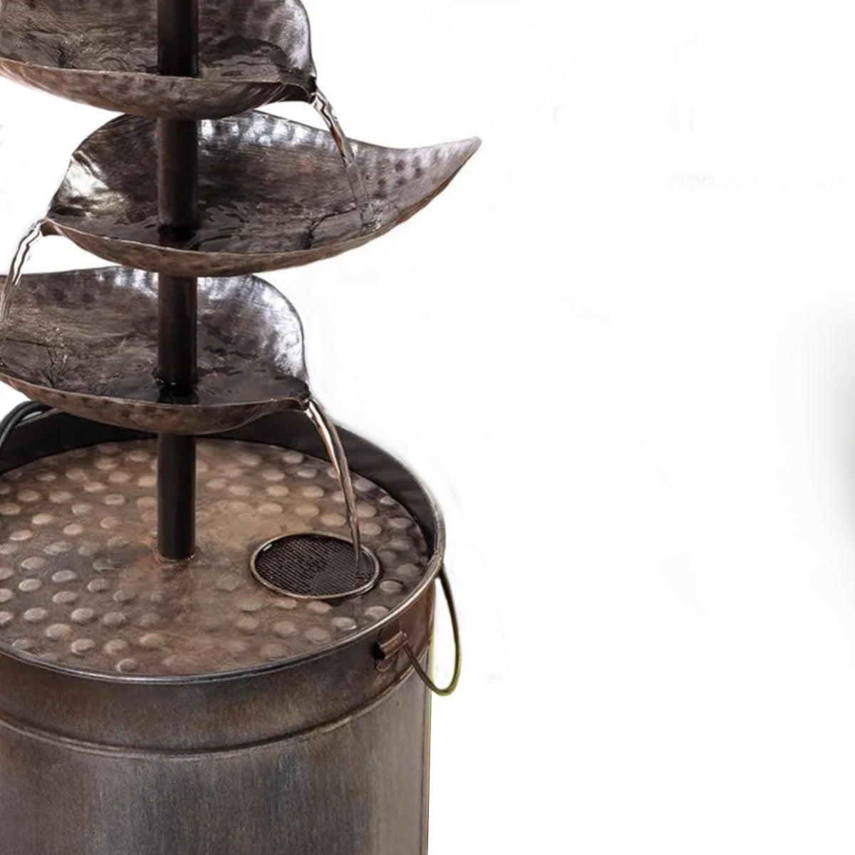 Water Fountain Outdoor Metal Tiered Leaf Floor Sculpture Vintage Garden Patio Yard Home Decor Housewarming Gift Housewarming