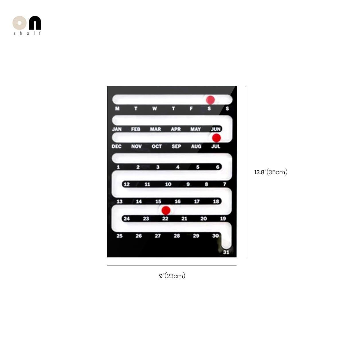 Wall Calendar Sliding Perpetual Bauhaus Frame Humor Interactive Mid-Century Living Room Game Room Office Home Decor Gift