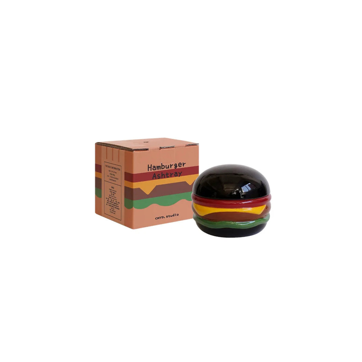 Ashtray Ceramic Burger Humor Interactive Novelty Funny Vintage Desk Shelf Office Home Contemporary Unique Gift for Smokers