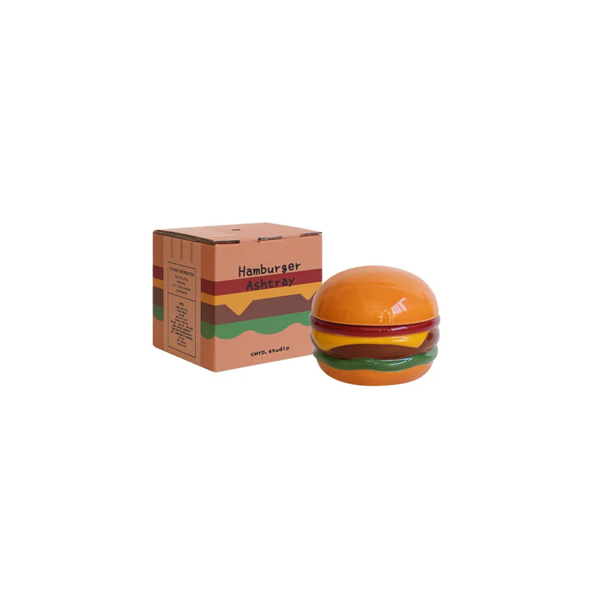 Ashtray Ceramic Burger Humor Interactive Novelty Funny Vintage Desk Shelf Office Home Contemporary Unique Gift for Smokers