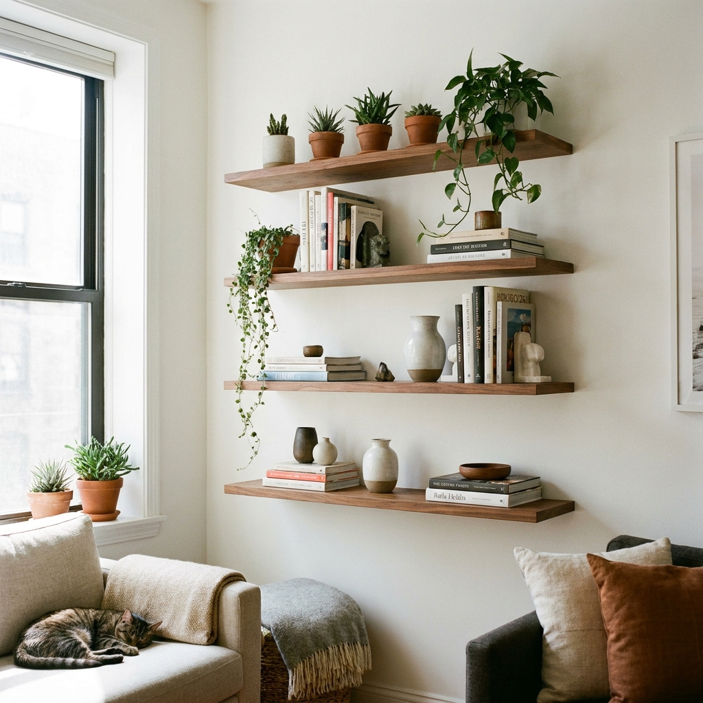 Floating Wall Shelves Set of 3 lifestyle