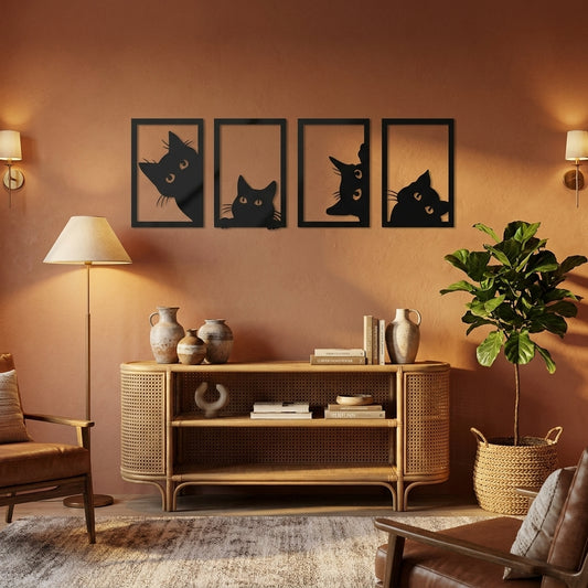 Cat Metal Wall Art lifestyle - Lume Haus