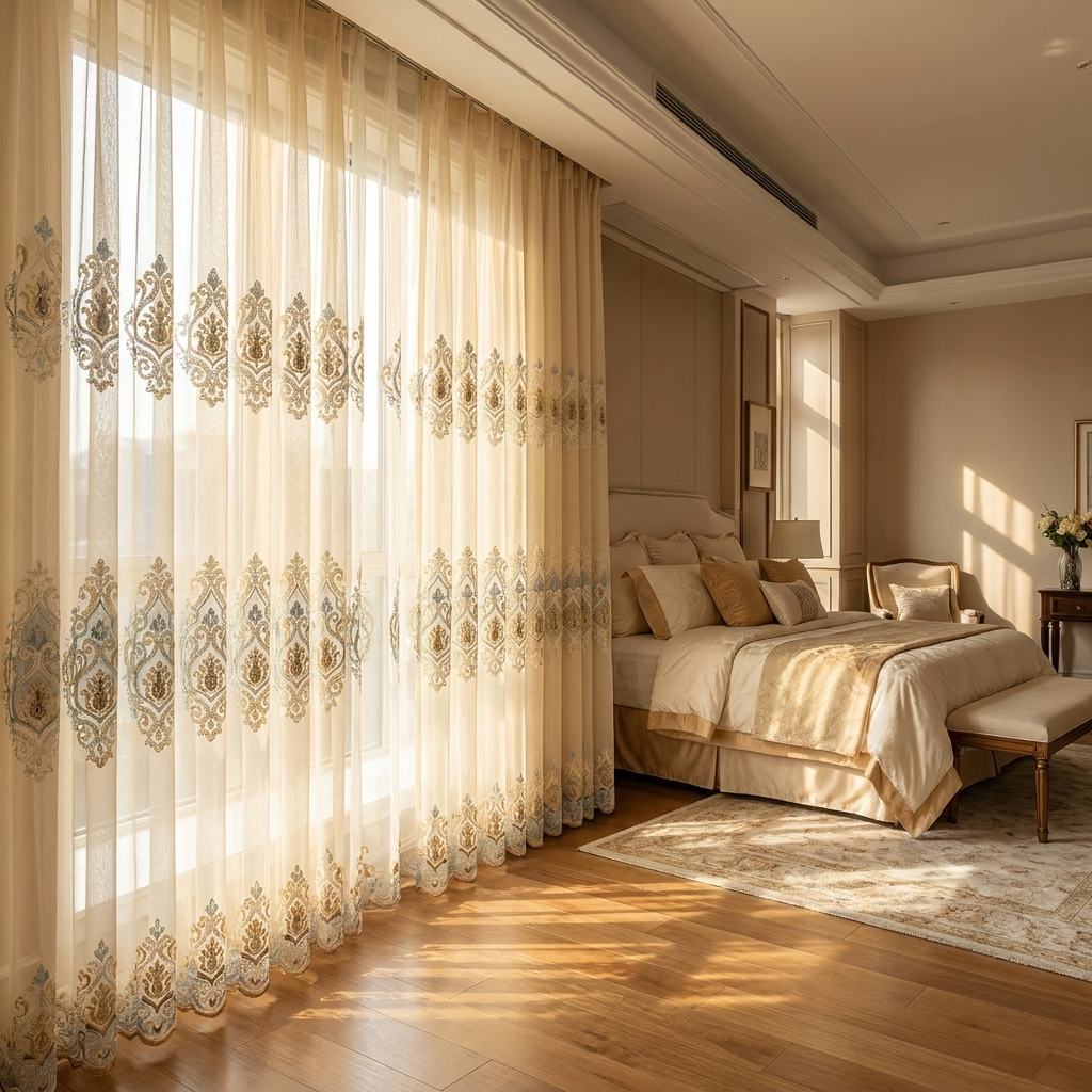 Embroidered Linen Curtains lifestyle - Lume Haus