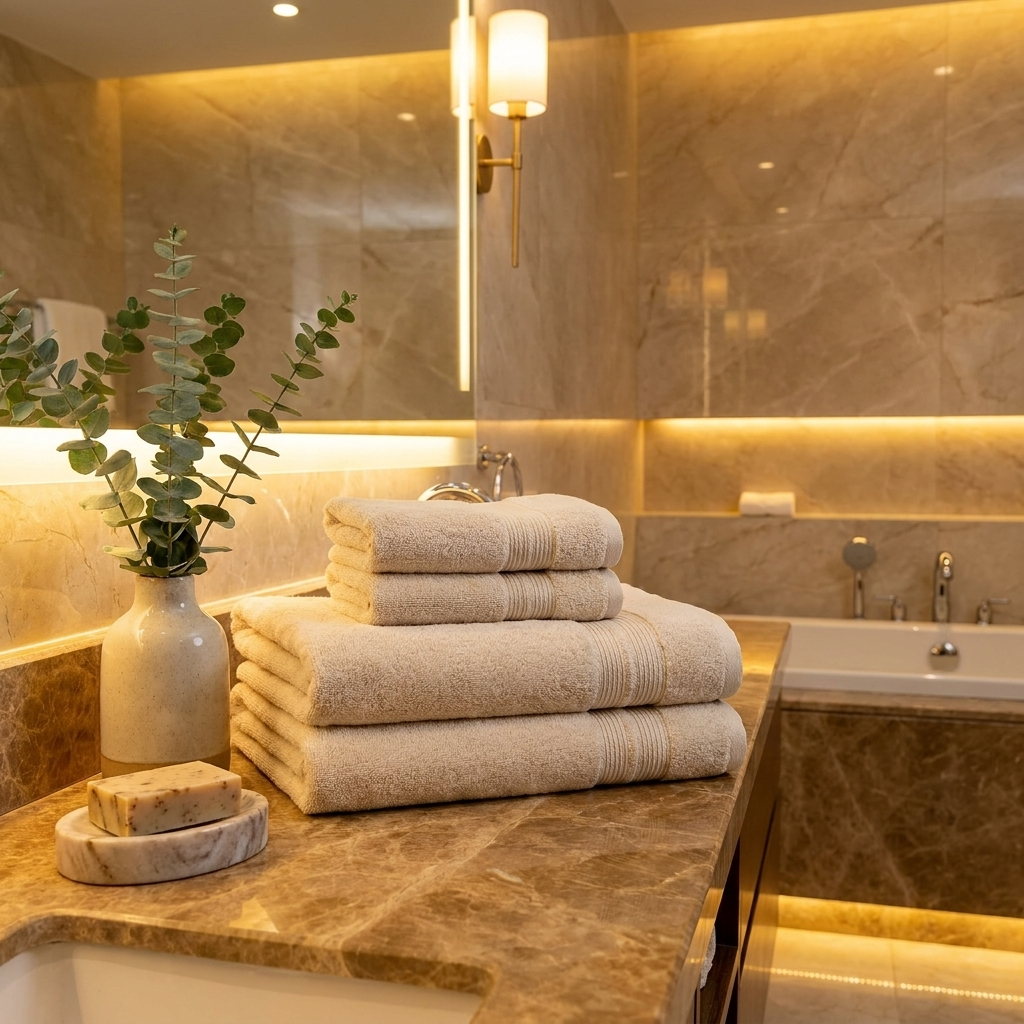Cotton Bath Towel Set lifestyle - Lume Haus