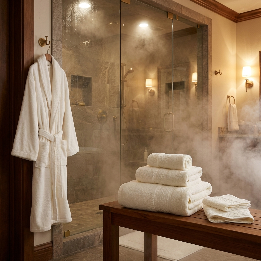 Cotton Bathrobe Set lifestyle - Lume Haus