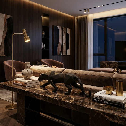 Panther Resin Sculpture lifestyle - Lume Haus