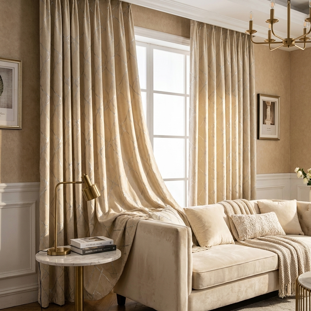 Jacquard Window Drapes lifestyle - Lume Haus