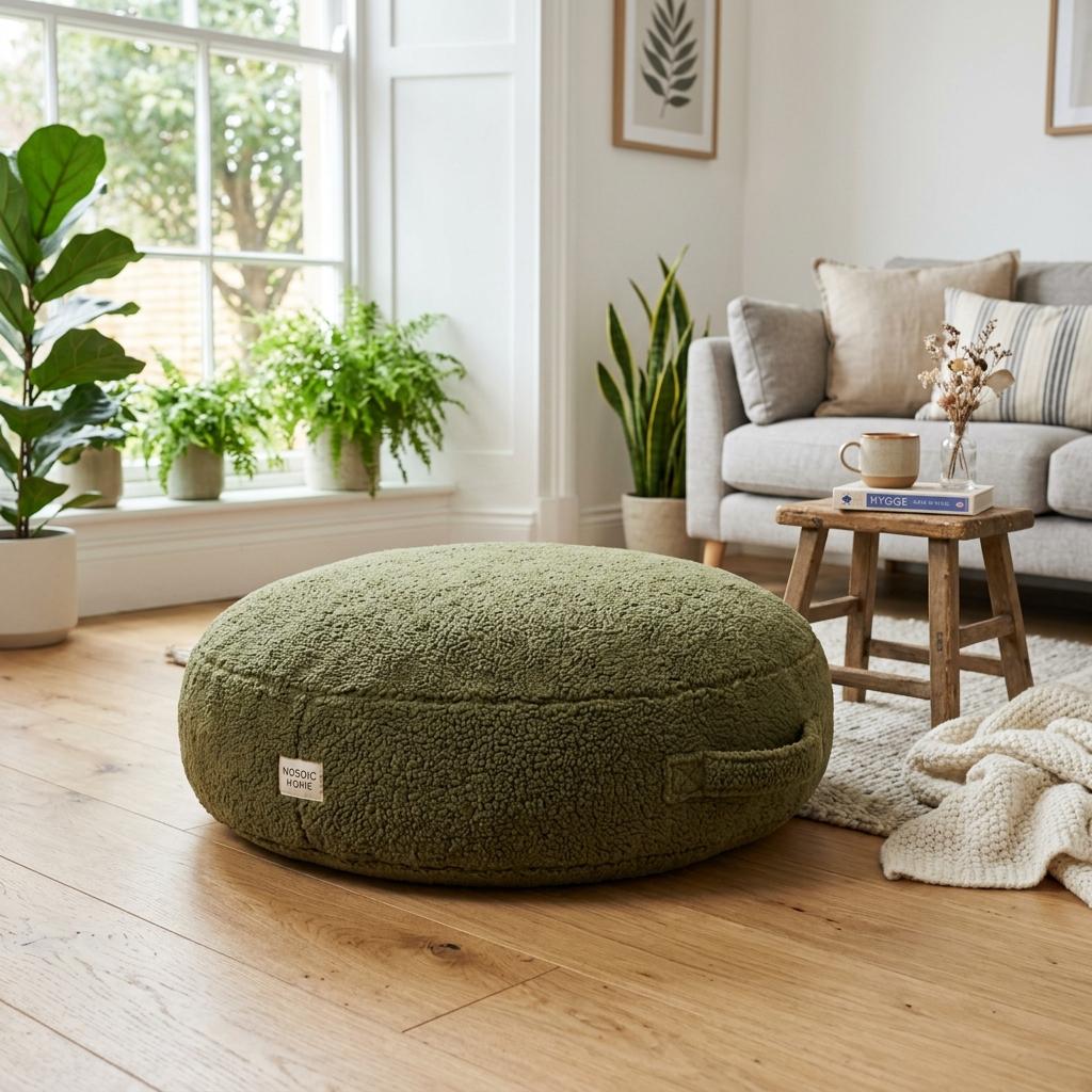Round Teddy Fleece Floor Cushion