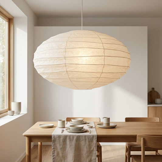 Yu Tokyo Japanese Wabi-Sabi Irregular Rice Paper Pendant Ceiling Lamp